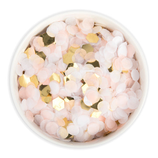 Bulk Confetti - Peach + White + Gold (6 cups)